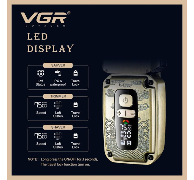 Набір для стрижки волосся VGR V-642 Gold