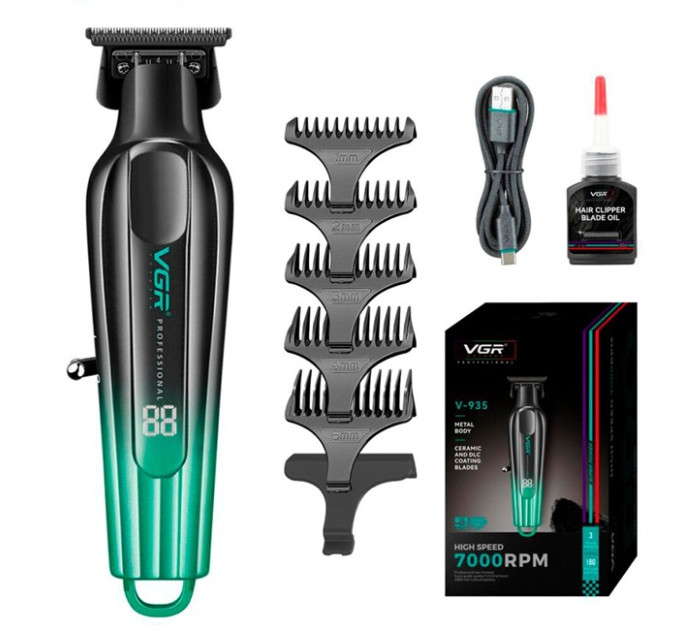 Машинка для стрижки VGR V-935 Black/Green