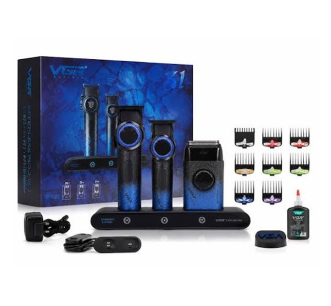 Набір для стрижки VGR STEPLESS PRO 3IN1 BLUE