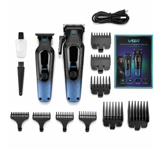 Набір для стрижки волосся 2в1 VGR V-879 S2 BLUE/BLACK