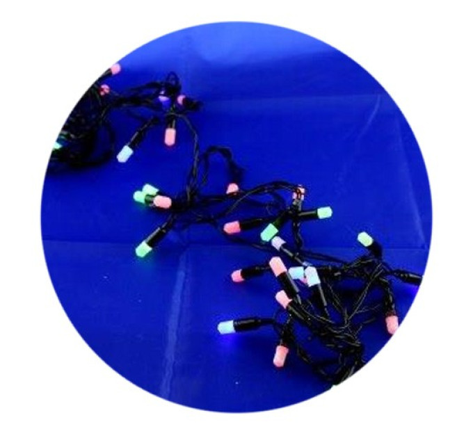Гірлянда-нитка (String-Lights) 40Parts B-1 внутрішня, пров.: чорний, 5м (Різнокольорова)