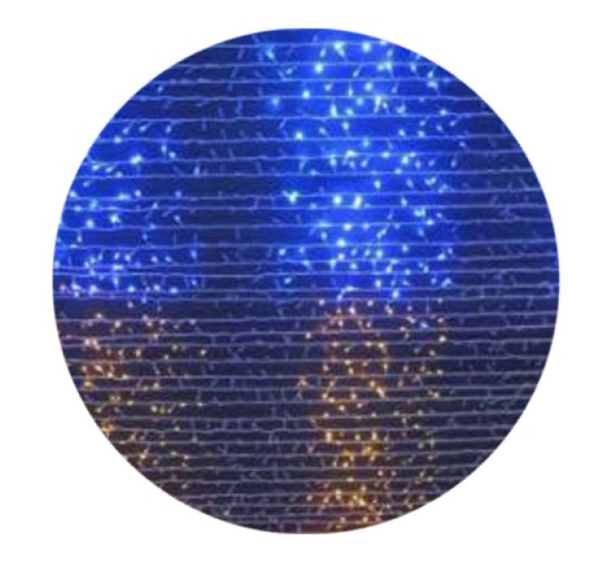 Гирлянда-водопад (Curtain-Lights) 320 BY внутренняя, пров.:прозрачный, 5м (Синий; Желтый)