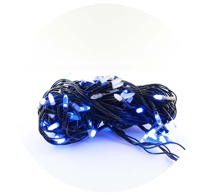 Гирлянда-нить (String-Lights) 300B-3 внутренняя, пров.:черный, 12м (Синий)