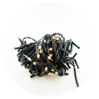 Гирлянда-нить (String-Lights) 2.5Line100-WW наружная, пров.:черный, 8м (Белый-теплый)