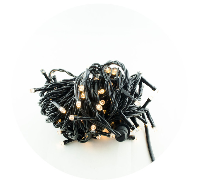 Гирлянда-нить (String-Lights) 2.5Line100-WW наружная, пров.:черный, 8м (Белый-теплый)
