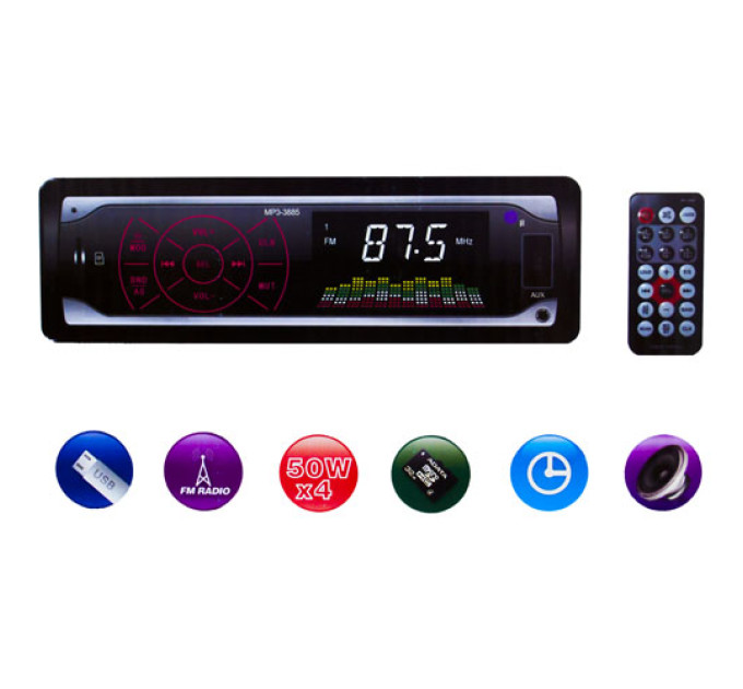 Автомагнитола MP3-3885 ISO 1DIN сенсор