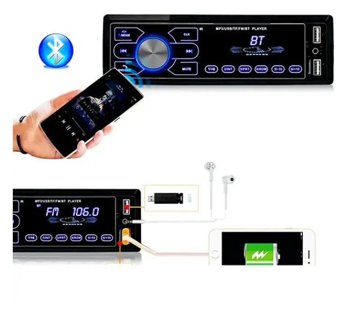 Автомагнітола MP3-3886 ISO 1DIN сенсор
