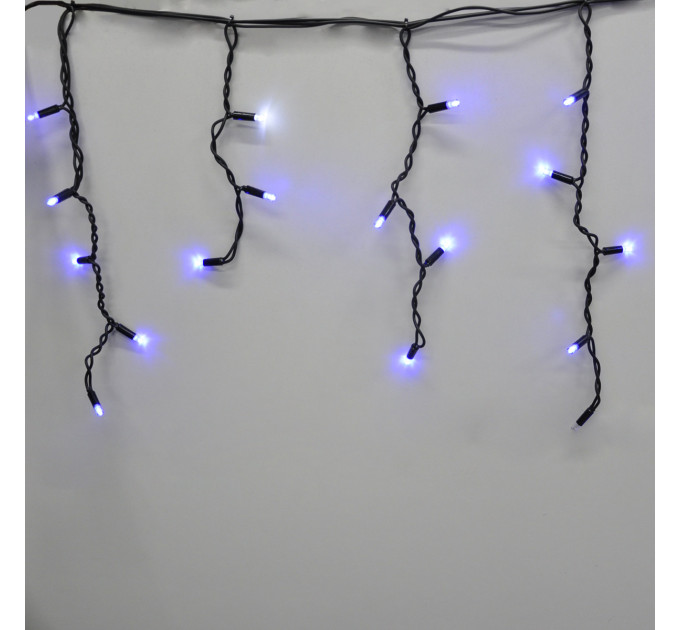 Гирлянда-бахрома (Icecle-Lights) 120 Short curtain-B-2 наружная, пров.:черный, 5м (Синий)