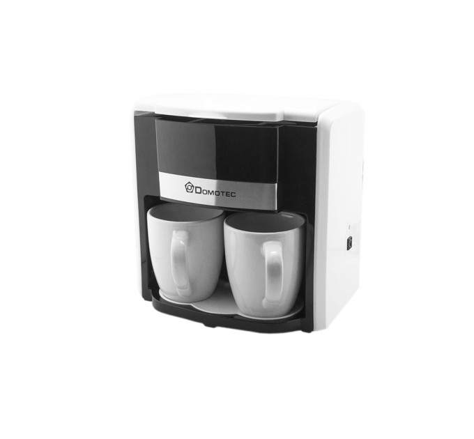 Кофеварка DOMOTEC MS-0706 Белая (500Вт, 2 кер. чашки по 150мл)