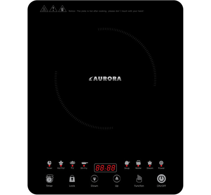 Плита індукційна AURORA AU-4473 1кф., 2000Вт. (Чорний)