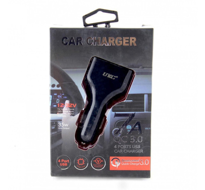 Автомобільний зарядний пристрій 4-USB QC3.0 №009 7A