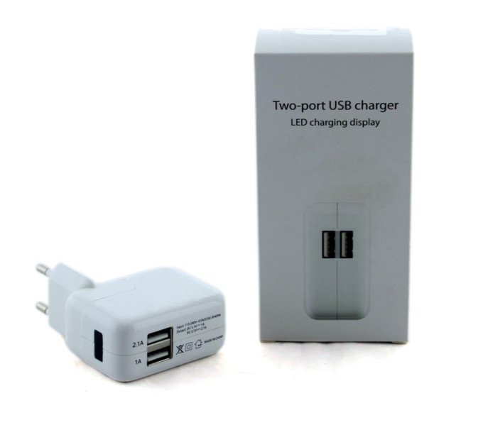 Мережевий зарядний пристрій FOR iP CHARGER 2-USB