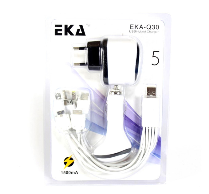 Автомобільний зарядний пристрій EKA 5G/Q30 14в1