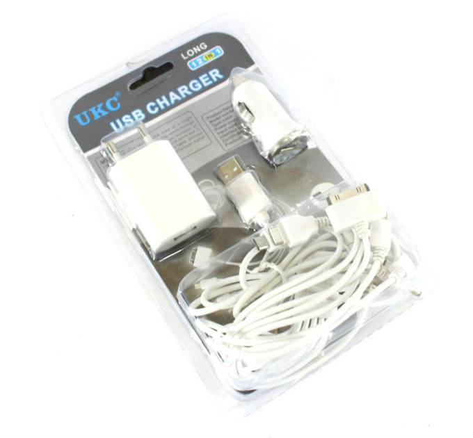 Универсальное зарядное устройство Mobi charger MX-C12 12в1 Long блистер (Белый)