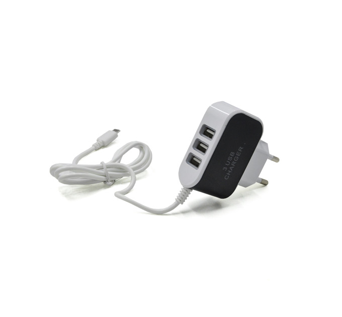 Зарядний пристрій USB 8600 MICRO v8 3usb (адаптер)