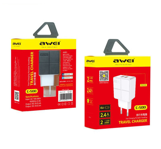 Зарядний пристрій USB AWEI C500 (2usb)