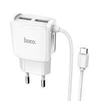 Сетевое зарядное устройство USB HOCO C59A 2-USB + Кабель USB-MicroUSB
