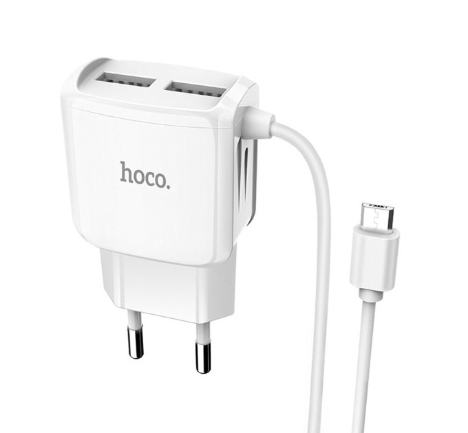 Сетевое зарядное устройство USB HOCO C59A 2-USB + Кабель USB-MicroUSB