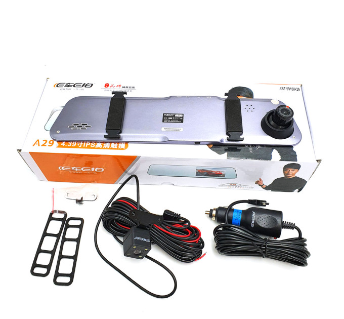 Відеореєстратор DVR A29 (TouchScreen, HD1080 дзеркало під дві камери)