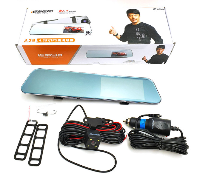 Відеореєстратор DVR A29 (TouchScreen, HD1080 дзеркало під дві камери)