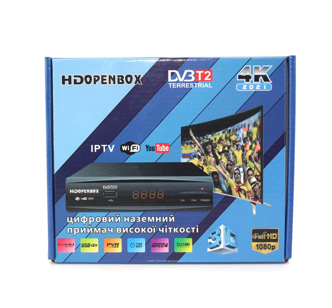 Тюнер hd openbox T2 Metal с поддержкой wifi адаптера (с экраном)