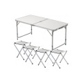 Стол и стулья Easy Campi 1+4 120х60х70см Белый №6 (складной, для пикника)