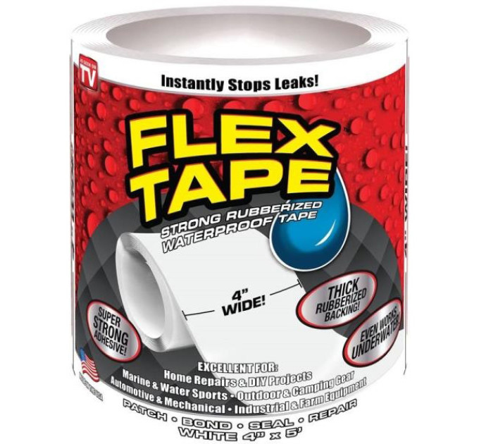 Надміцна стрічка/скотч FLEX TAPE 10см (Чорний/Білий)