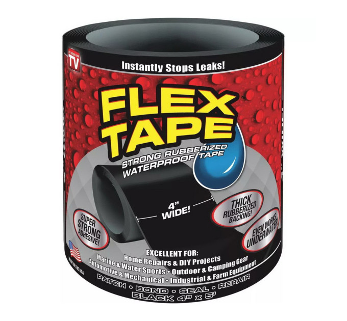 Надміцна стрічка/скотч FLEX TAPE 10см (Чорний/Білий)