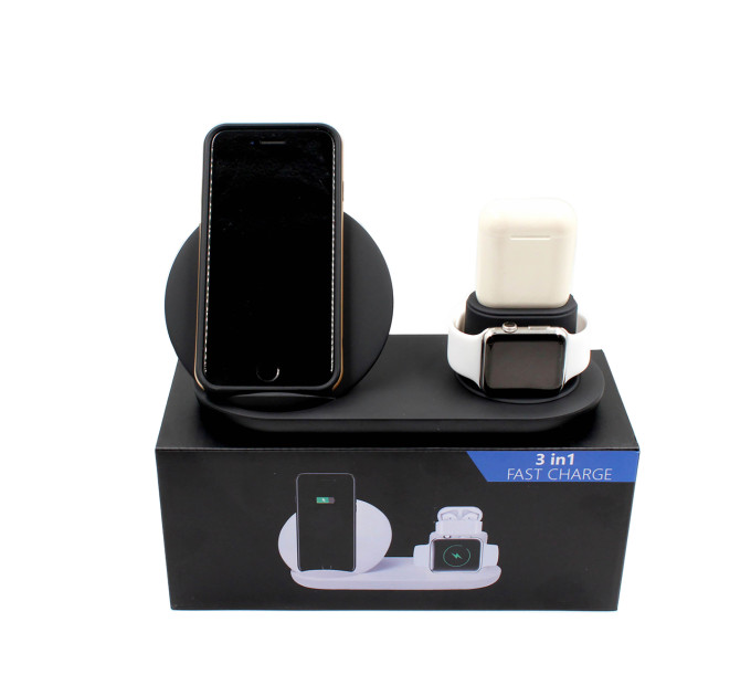 Беспроводное зарядное устройство WIRELESS FAST CHARGER 3в1
