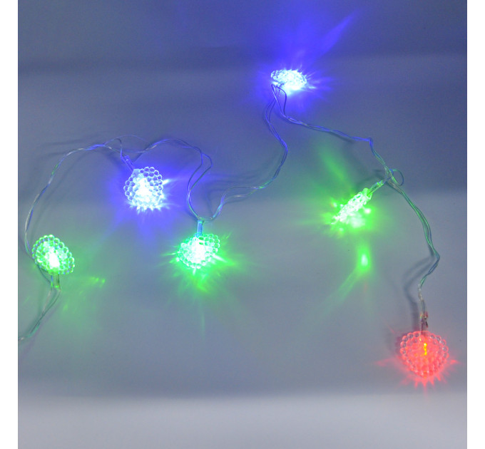 Гірлянда-нитка (String-Lights) 20Parts-3 внутрішня, пров.:прозорий, 3м (Різнокольорова)