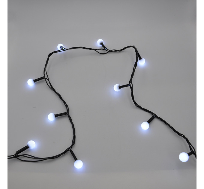 Гирлянда-нить (String-Lights) 100W-6-2 внутренняя, пров.:черный, 7м (Белый)