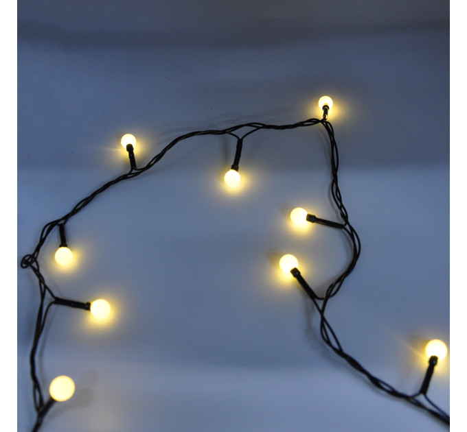 Гірлянда-нитка (String-Lights) 100WW-6-2 внутрішня, пров.: чорний, 7м (Білий-теплий)