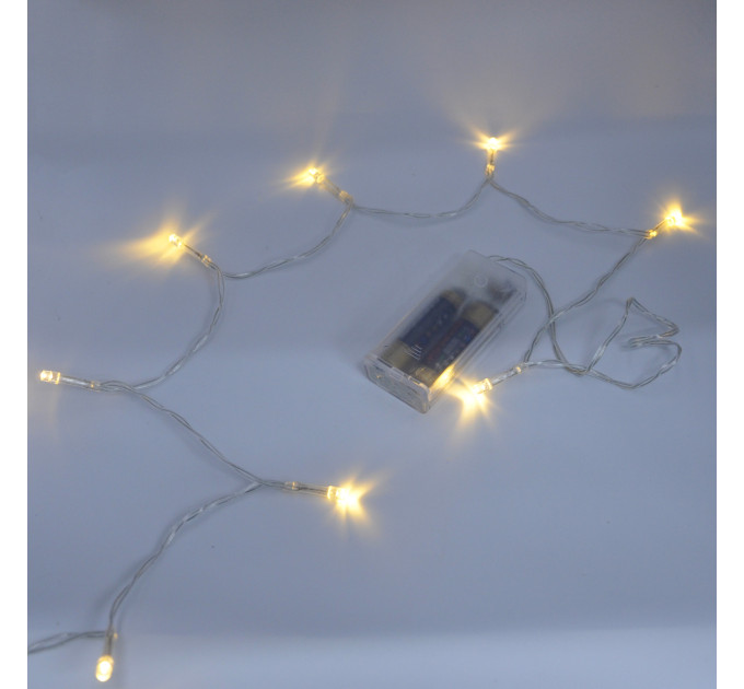 Гірлянда-нитка (String-Lights) 30 Battery WW внутрішня, пров.:прозорий, 3м (Білий-теплий)