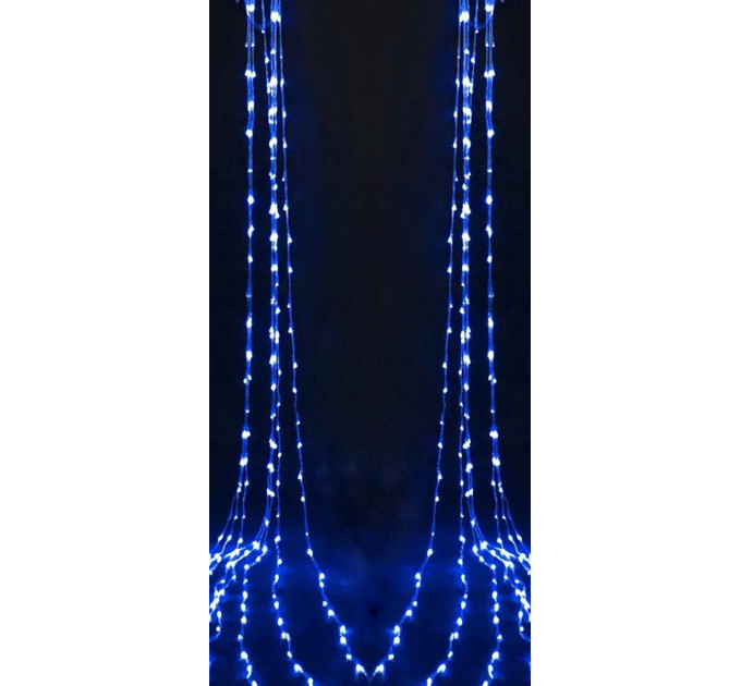 Гірлянда-водоспад (Curtain-Lights) Itrains-480-B внутрішня, пров.:прозорий, 3*3м (Синій)