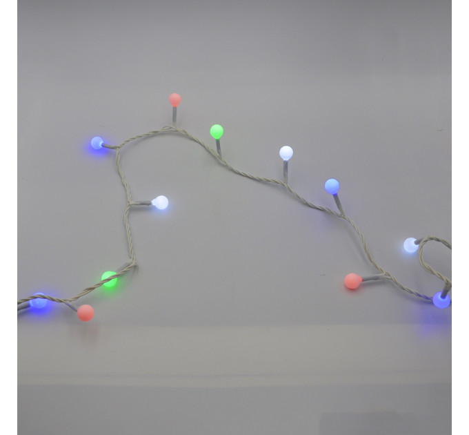 Гірлянда-нитка (String-Lights) 200M-6-1 внутрішня, пров.: білий, 12м (Різнокольорова)