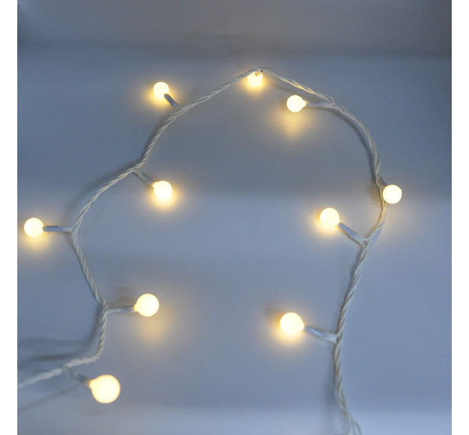 Гирлянда-нить (String-Lights) 200WW-6-1 внутренняя, пров.:белый, 12м (Белый-теплый)