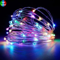 Гірлянда-роса (Copper Wire) 100M-1 внутрішня, пров.:прозорий, 10м (Різнокольорова)
