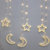 Гірлянда-бахрома (Moons/Stars) Copper Parts 9WW-1 внутрішня, пров.:прозорий, 2.5м (Білий-теплий)