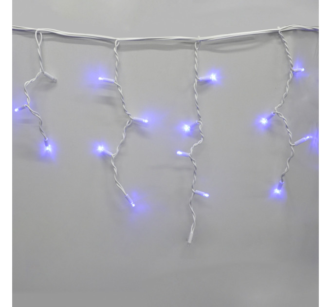 Гирлянда-бахрома (Icecle-Lights) 120 Short curtain-B-1 наружная, пров.:белый, 5м (Синий)