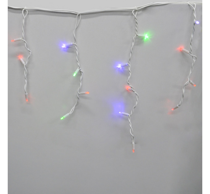 Гірлянда-бахрома (Icecle-Lights) 120 Short curtain-M-1 зовнішня, пров.:білий, 5м (Різнокольорова)