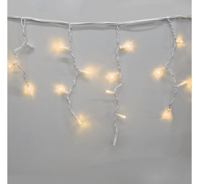 Гирлянда-бахрома (Icecle-Lights) 120 Short curtain-WW-1 наружная, пров.:белый, 5м (Белый-теплый)