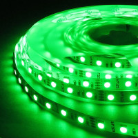 Гірлянда-стрічка LED 5050 G зовнішня, пров.:прозорий, 5м (Зелений)