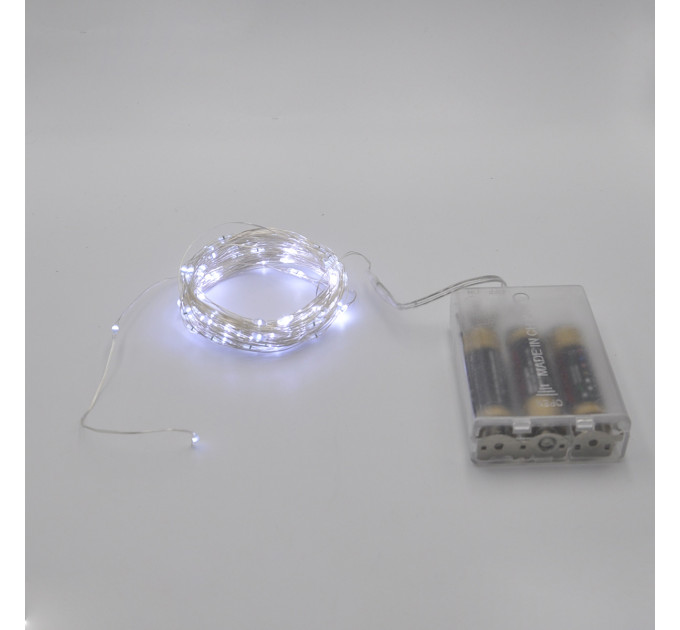 Гирлянда-роса (Copper Wire) 100W-1 Battery внутренняя, пров.:прозрачный,  (Белый)