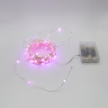 Гирлянда-роса (Copper Wire) 200P-1 Battery внутренняя, пров.:прозрачный,  (Розовый)