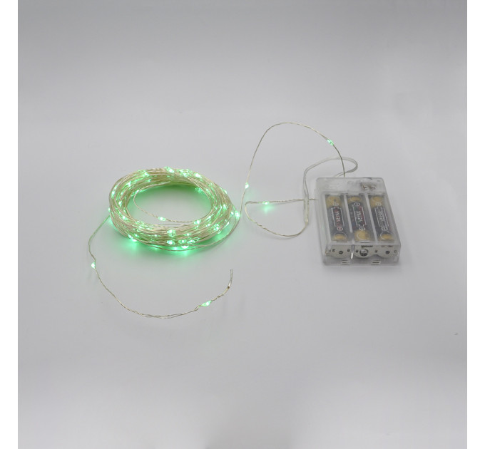 Гирлянда-роса (Copper Wire) 200G-1 Batteryвнутренняя, пров.:прозрачный,  (Зеленый)