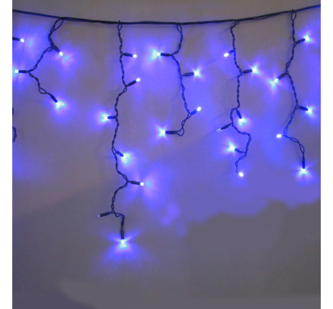 Гірлянда LED 150 3.3Line Short curtain(Бурпурки/Бахрома) B-2 Синя 10M Вул.+з'єдн. Чорний(16)