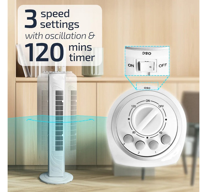 Вентилятор DOMOTEC MS-1627 White TOWER FAN