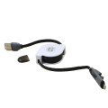 Кабель USB - Lightning + Micro USB Pull Push Равлик