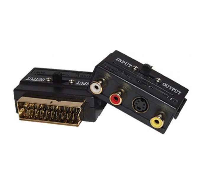 Перехідник SCART to 3 RCA з перемикачами SH-3009