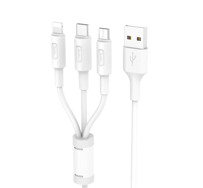 Кабель USB - Lightning + Micro USB + Type-C DATA HOCO X25